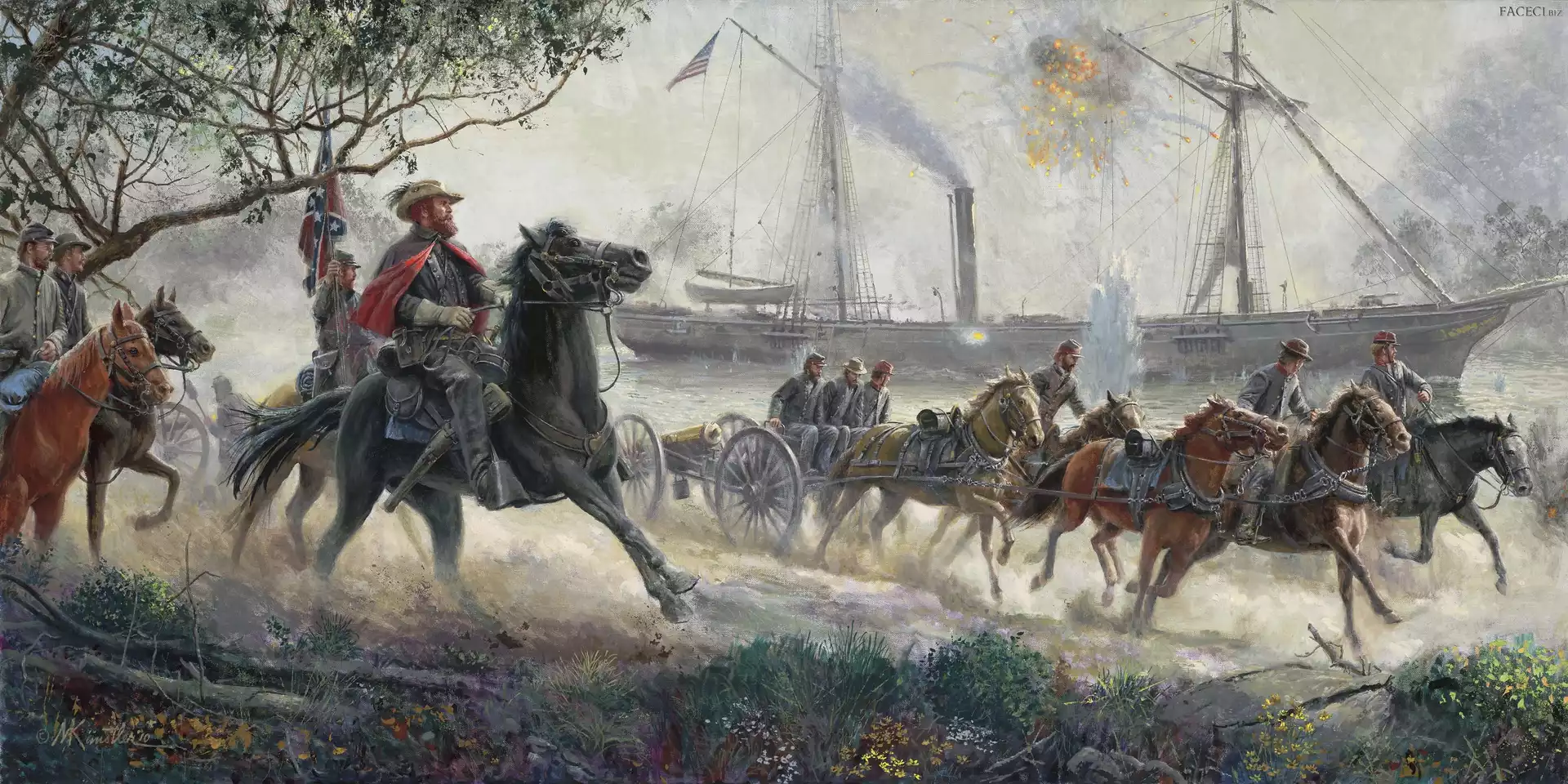 Konie, Obraz, Wojna secesyjna, Żołnierze, Mort Kunstler, Statek